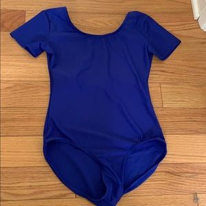 Royal blue short sleeve leotard worn once
